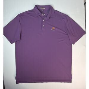 Peter Millar Summer Comfort Polo Men's Large Purple Oak Tree National Tulsa